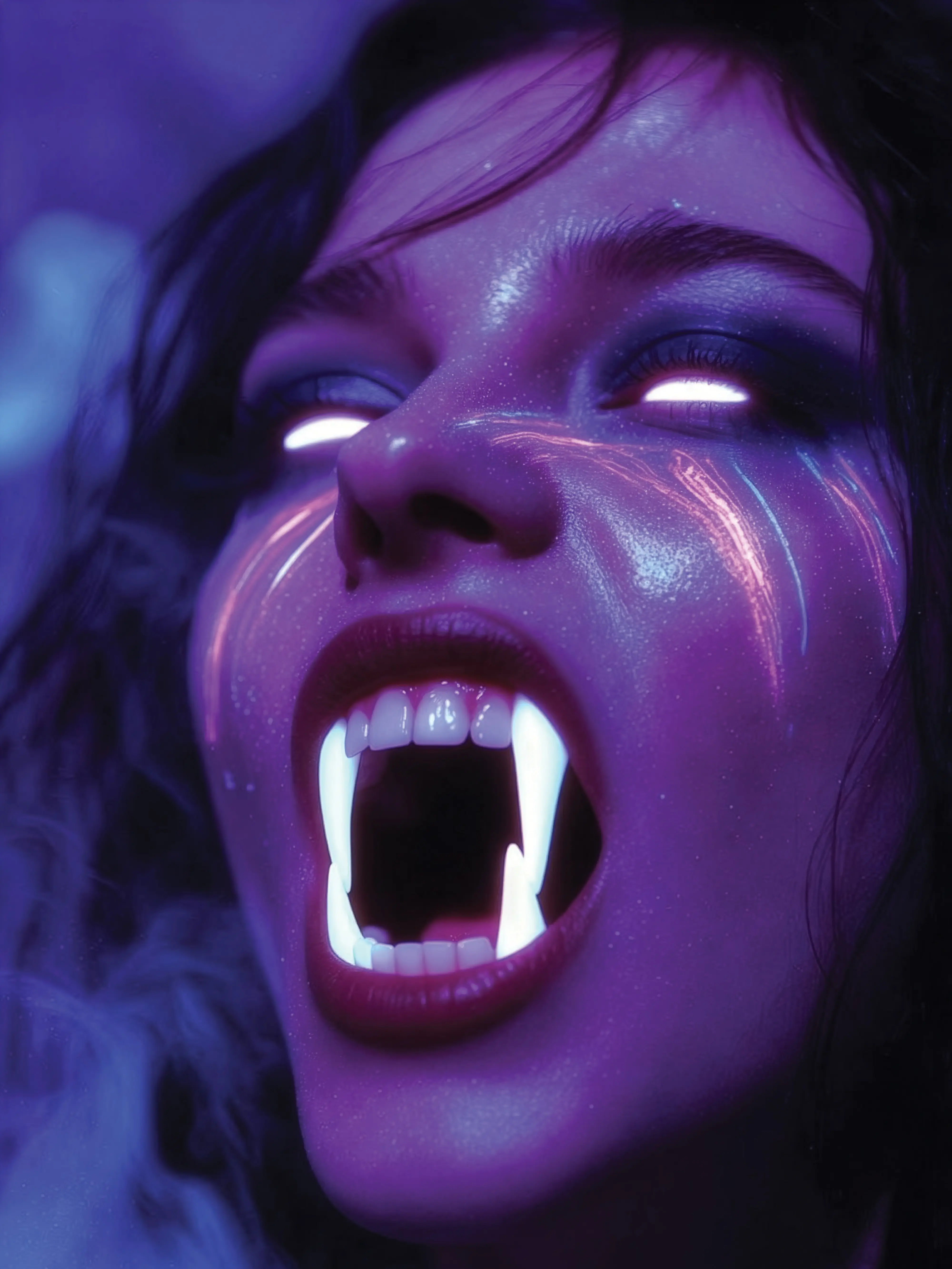 Blacklight — Glowing Vampire Art Poster | Rave Gothic Wall Art, UV-Printed in the USA