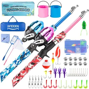 Kids Fishing Pole, Portable Telescopic Fishing Poles for Boys and Girls, Fishing Rod and Reel Combo Kit with Tackle Box and Fishing Net, Best Fishing Pole for Toddler Youth