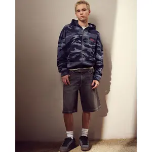 Hollister Low-Rise Star Graphic Baggy Jean Shorts