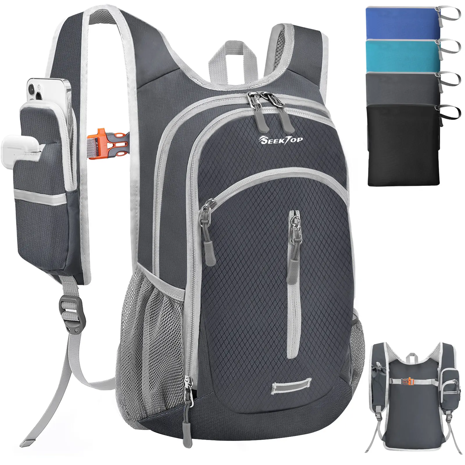 Seektop Small Hiking Backpack 12L to 15L Expandable Travel Packable ...