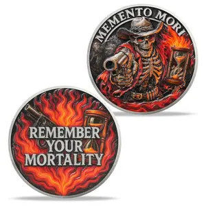 Memento Mori Coin Momento Mori Coin Skull Coin Stoic Gifts Memento Mori Calendar Living Memento Mori Amor Fati Coin (Musketeer Skull)