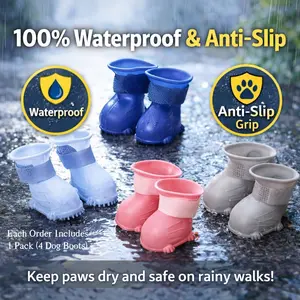 Waterproof Dog Rain Shoes, Anti-Slip, Breathable & Adjustable Paw Protection, Ideal for Rainy Walks & Muddy Roads