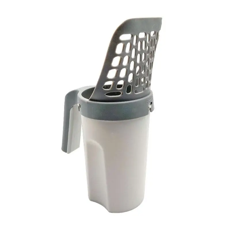 Cat Litter Scoop with Trash Can & Handle, Removable Cat Litter Shovel for Indoor, Portable Pet Waste Basket, Pet Cleaning Supplies, Cat Accessories