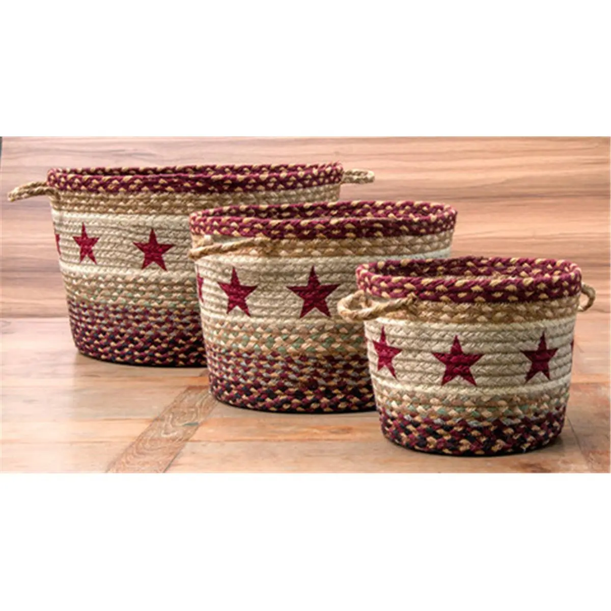 Earth Rugs 36-UBP357BSSM Handheld Small Printed Utility Storage Basket - Burgundy Star, Home Organiser