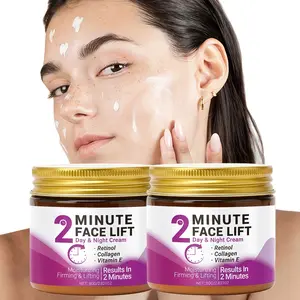 2 minutes facial lift cream - 2pc.Moisturizes and tightens facial skin.Contains hyaluronic acid, collagen and retinol.Night cream, morning and night cream, neck cream, face cream for daily skin care, suitable for all skin types, gifts for girls