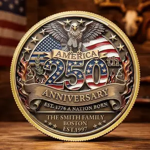 USA Independence 1776–2026 Liberty Bell Medal, Patriotic Eagle Commemorative 3D Coin for Collectors, Historic American Independence Souvenir 3D Coin