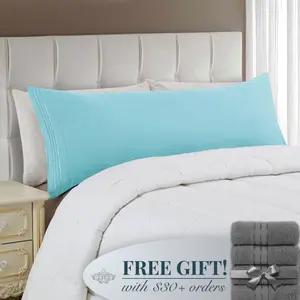 Mocassi 1500 Series 1-Piece Body Pillowcase with 3-Line Embroidery