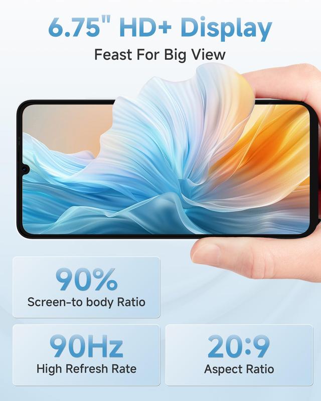 Ulefone Note 20 Pro Unlocked Phones, Android 14 OS, 8GB+128GB/256GB ROM 1TB Extension, 6.75” HD+ 90Hz Screen 6000mAh Battery Smartphone, 50MP Main Camera, 4G Dual SIM Cell Phone, Widevine L1 Certified - Black