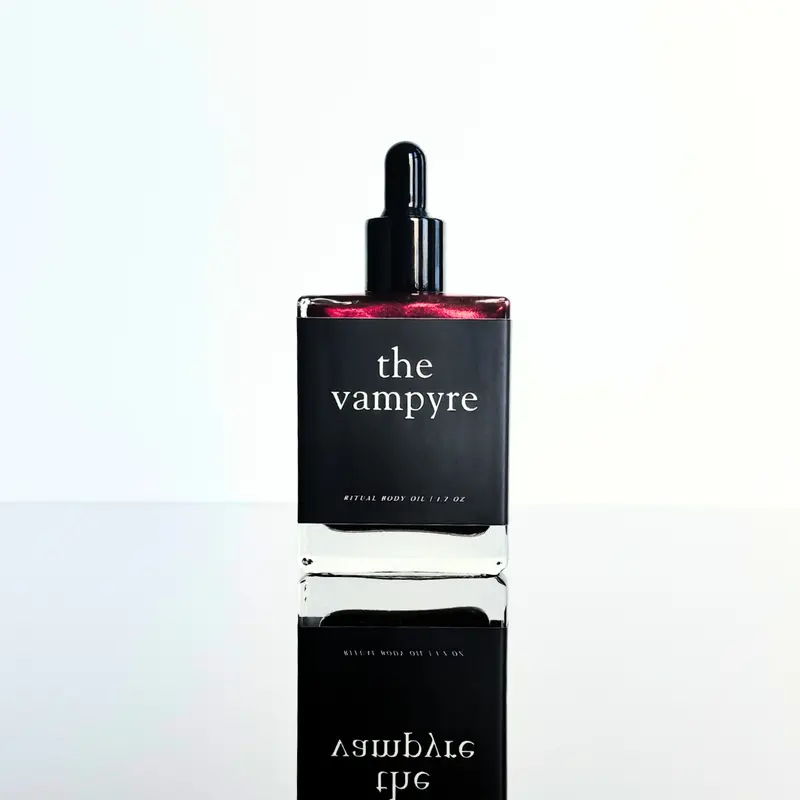 The Vampyre | Nosferatu Collection Bath + Body Oil | 1.7 oz Shimmer Oil | Scent: Sandalwood + Laurier Rose + Spice + Wisteria + Vanilla Flower