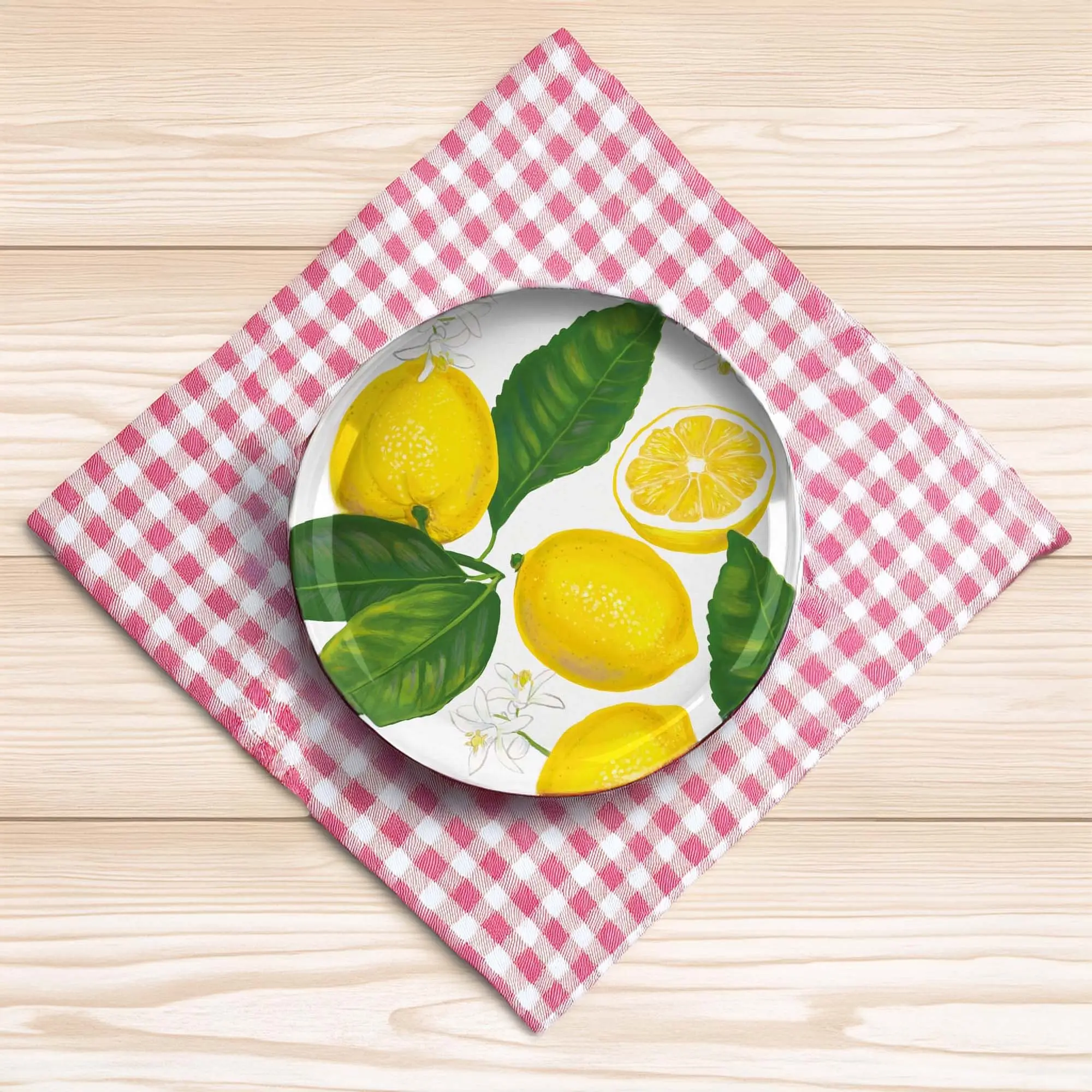Tarhong Lemon Fresh Melamine Salad Plate, Set of 6