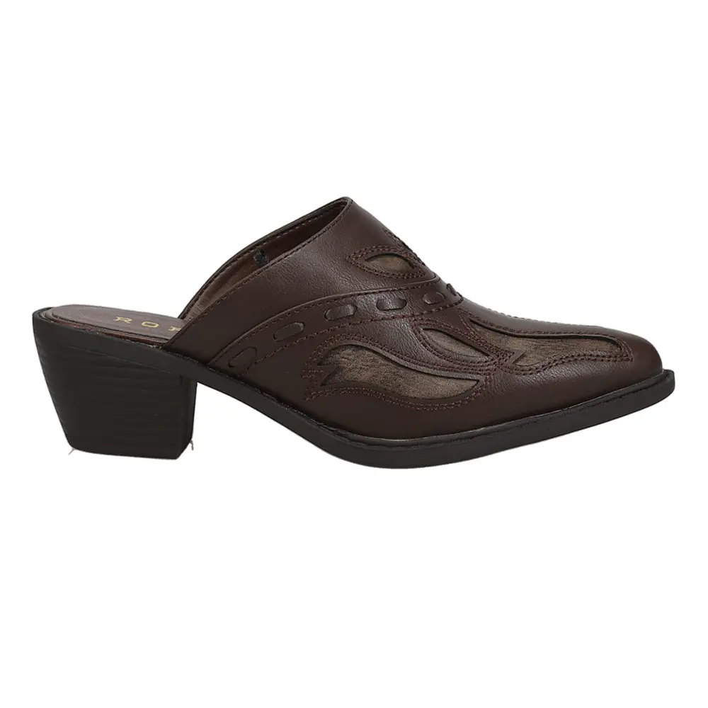 ROPER Womens Beth Mules Dress Casual Casual Low Heel 1-2" - Brown