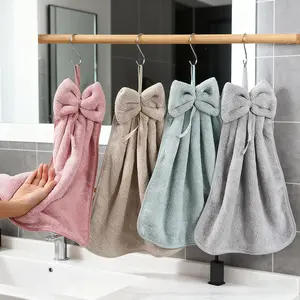 1/4pcs Hanging Hand Towel - Super Soft Microfiber, High Absorbency Lightweight, Quick-Dry Lint-Free Loop Design, Machine Washable for Kitchen, Bathroom & Home