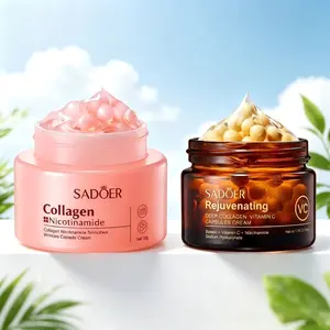 Collagen Nicotinamide & Vitamin C Capsule CreamCombo Set,Deep Moisturizing & Smoothing Skin CareDuo, Nourishing & Softening Daily Face Care Kit for AllSkin Types, Gentle Hydrating Formula