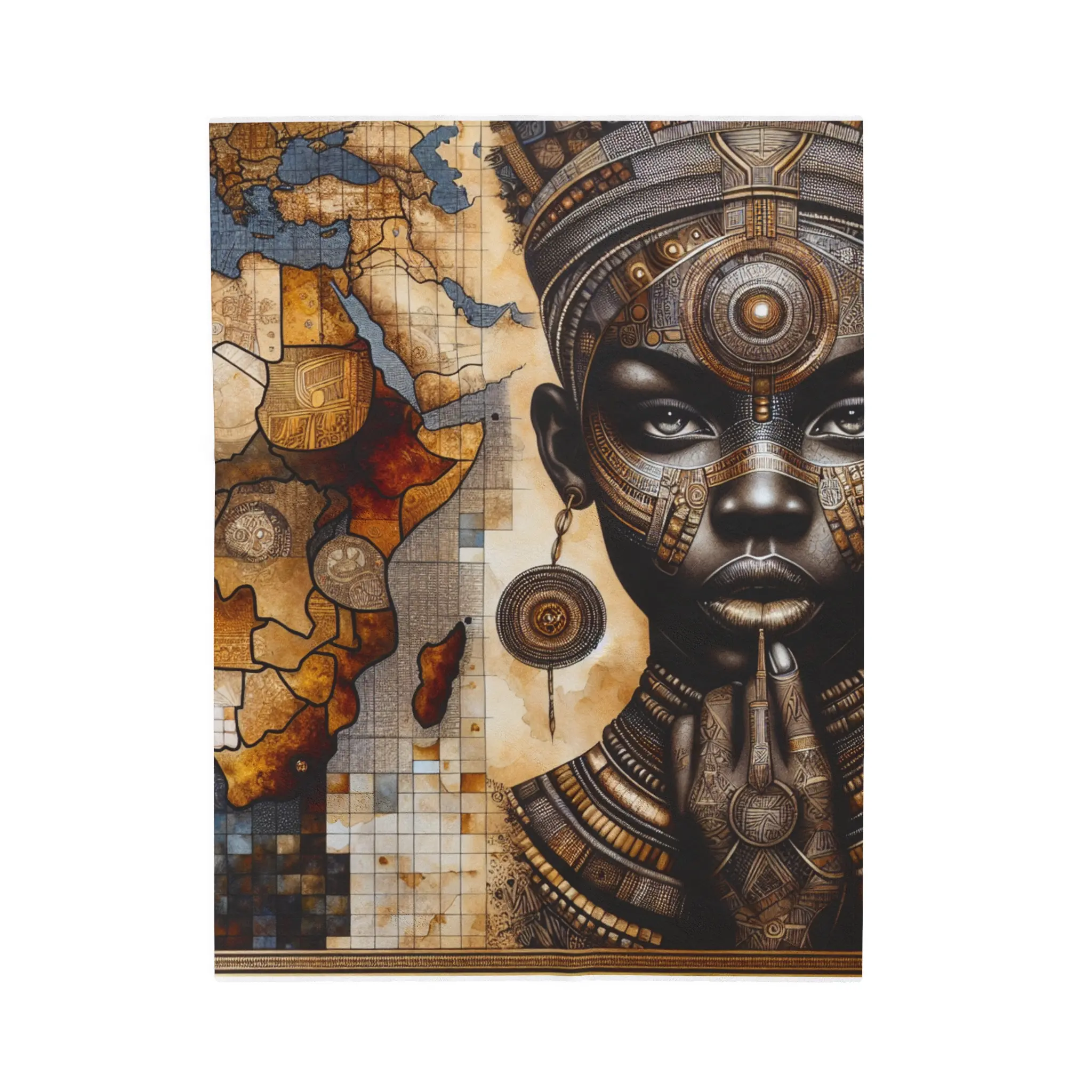 African Essence Mosaic - Plush Blanket