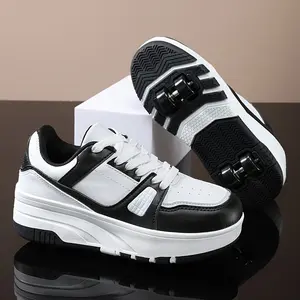 Men's Black and White Fashionable Sports Shoes glir Athletic Casual Trainers Casual High Top