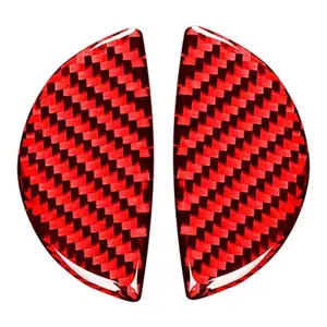 Red Carbon Fiber Interior Door Handle Cover Unique And Fashion Easy Installation High Quality Carbon Fiber Nice Textures