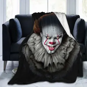 Pennywise Horror Movie Halloween Blanket Ultra-Soft Warm Plush Soft Throw Gifts Lightweight Flannel Blankets for All Season Bed Couch Chair Living Room 50"x40" Small for Kids