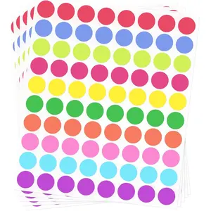 Dot Stickers, 1200 count 10 Color Style, 3/4 Inch Round, Coded Labels, Office & Classroom