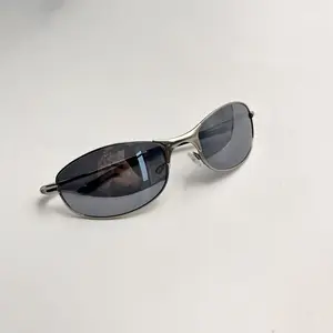 Metallic Oval Matrix Sunnies  Minimalist Street Style Eyewear for man and woman