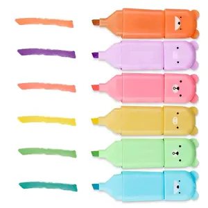 6Pcs Cute Bear Highlighters Markers - Bear Pen Cute Highlighters for School Supplies Markers - Highlighters Chisel Tip Markers for School Aesthetic