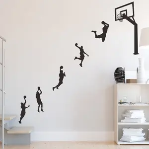 Exciting Basketball Dunk Wall Art Sticker for Boys Room Gym Home Wall Decor Decorative Stickers Self Adhesive Sports Wall Art Sticker Perfect for DIY Bedroom Living Room Game Room Exciting Sports Wall Art Decor