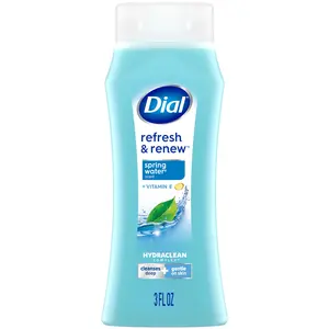 Dial Refresh & Renew Spring Water Body Wash 3 Fl Oz - Gentle Cleansing & Skin Repair Scented Cleanser Aroma