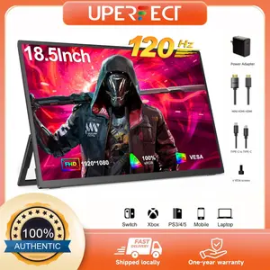 UPERFECT 18.5 inches Portable Gaming Monitor 100Hz/120Hz 1080P IPS Single Screen Dual Screen 100% sRGB Color Gamut, Eye-Care Design, Ultra-Thin Design Dual Speakers  Stand Smart Protective Case  Laptop Screen Extender Studio Monitor Mini Monitor