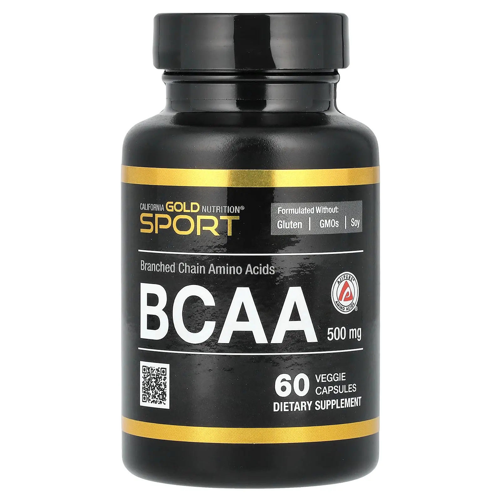 California Gold Nutrition Sport, BCAA, AjiPure® Branched Chain Amino Acids 2:1:1 with L-Leucine, L-Isoleucine, and L-Valine, 500 mg, 60 Veggie Capsules