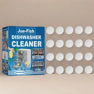 Household Dishwasher Cleaning Tablets, Powerful Oil and Grease Remover for All Dishwasher Types