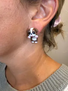 Bulldog Dangle Earrings | Cute Dog Lover Jewelry | Lightweight Hypoallergenic Earrings | Animal Lover Gift for Women