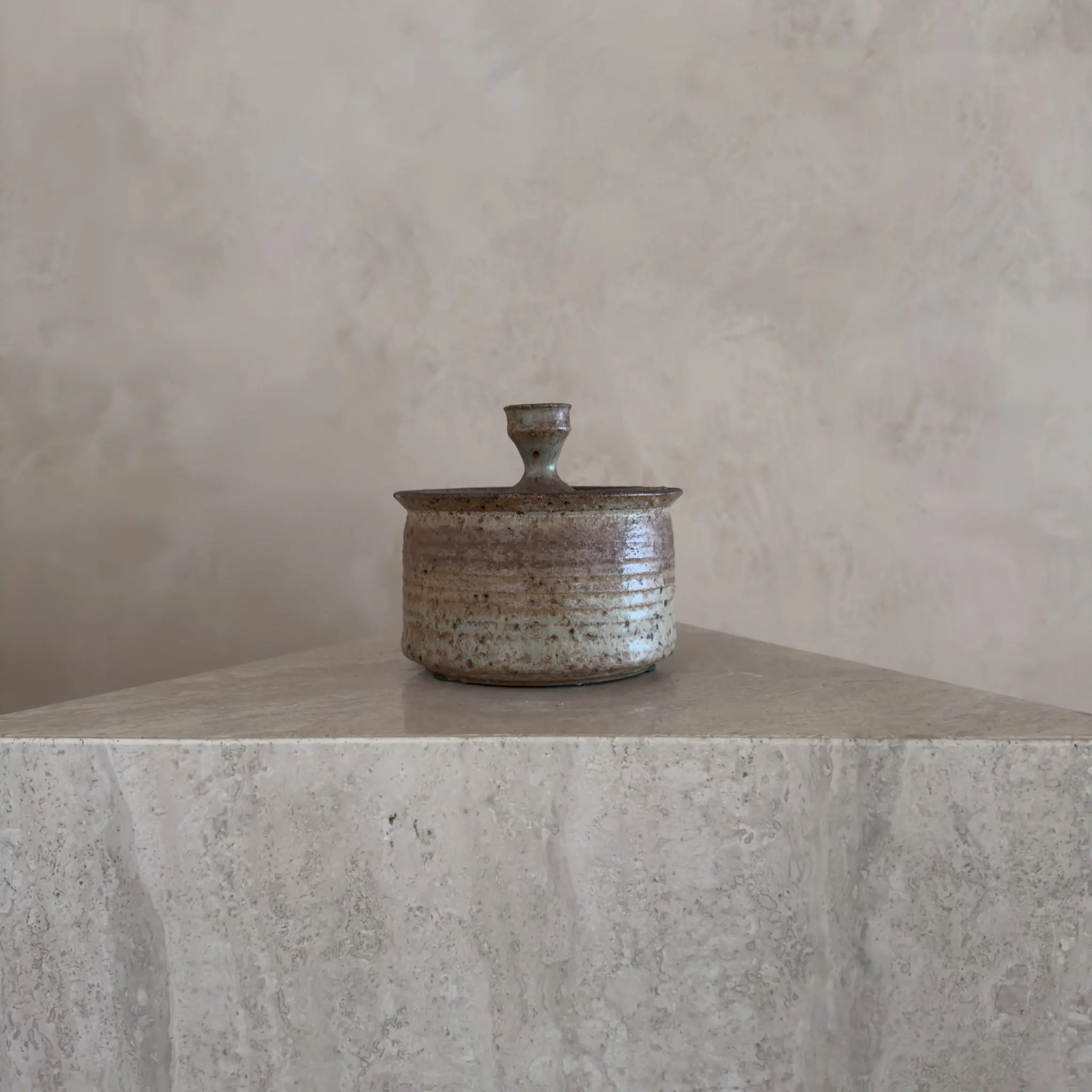 Speckled Sand Glaze Lidded Studio Ceramic Jar