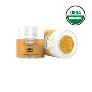 AYURSOME WELLNESS Golden Turmeric Blend USDA Organic Immunity Boosting Spice Blend for Golden Milk & Ayurveda Inspired Latte 4.5 oz - Flavor