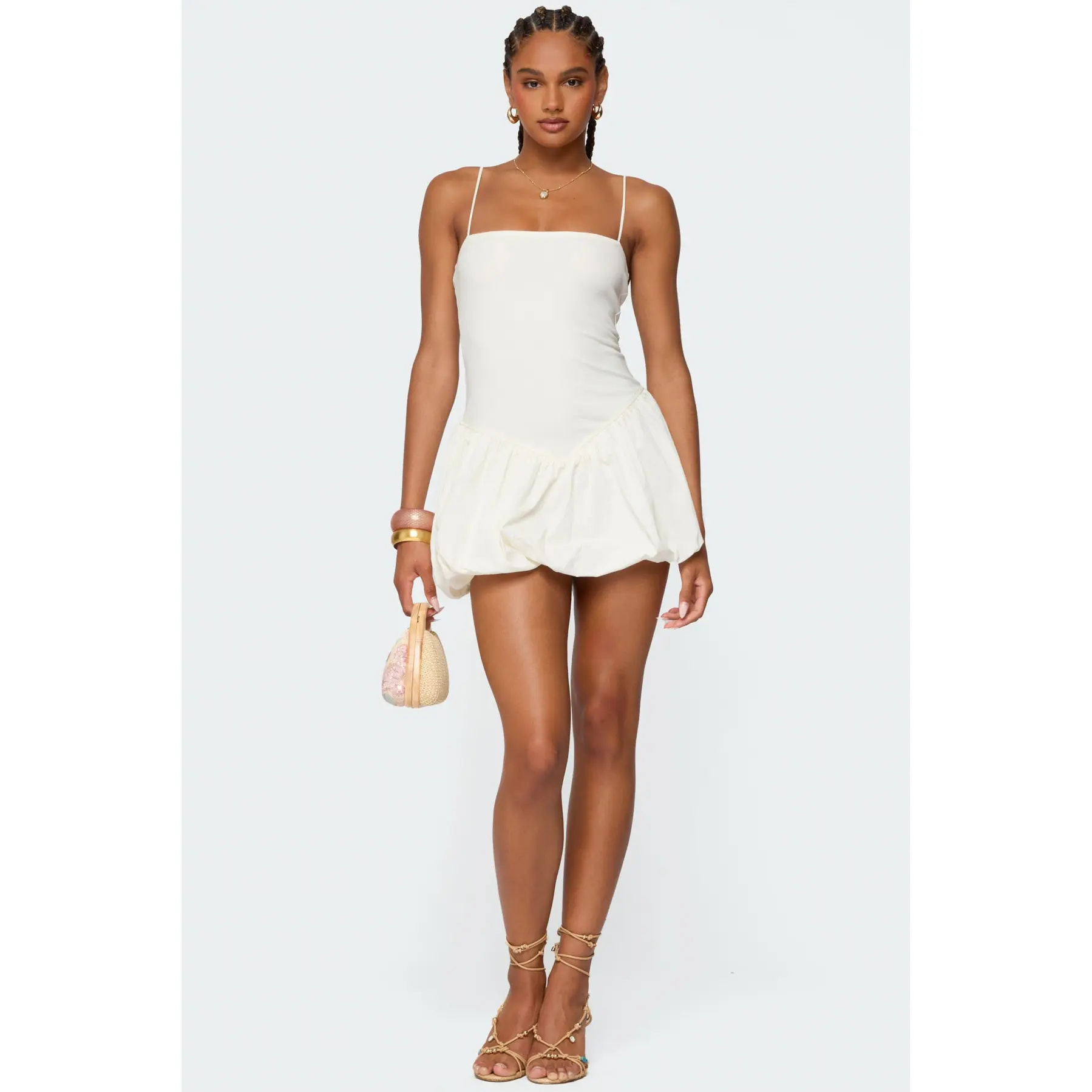 Ribbed Bubble Skirt Mini Dress - TikTok Shop