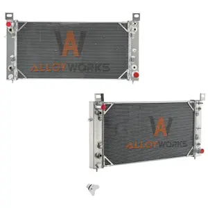 AlloWorks 3 Row Radiator For 2000-13 Chevy Silverado Cadillac Escalade GMC Sierra V8 4.8L 5.3L 6L 6.2L 40-4/5"W x 21-1/2"H