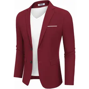 Men's Casual Blazer Slim Fit Sport Coat Suit Jacket Lightweight Two Button Blazer Jacket