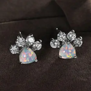 Cute Elegant Egg Opal Decorated Animal Claw Nail Earrings | Y2K Style Jewelry, Versatile for Daily Casual Wear - Hook/Statement/Clip/Hoop Styles, Valentine's Day Gift
