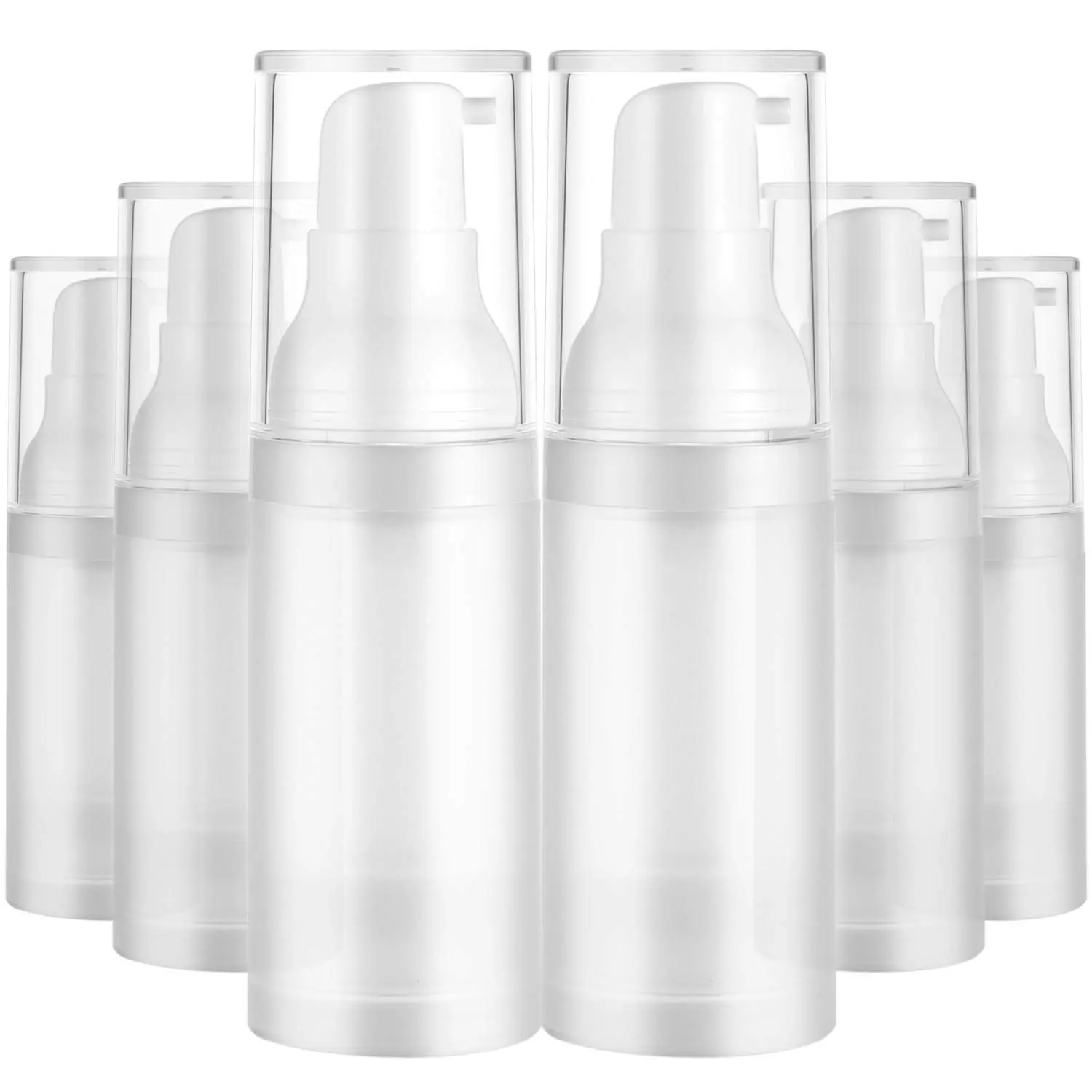 6 count 20ml Sterile Airless Pump Bottle Matte Lotion Bottles Easy to Carry for Travel