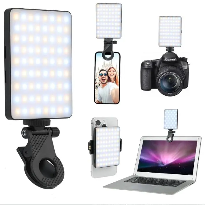 Professional Video Conference Fill Light with Selfie Ring Light - Portable 3 Light Modes for Phone, IPhone Webcam, Laptop, and Photo Makeup - 2000mAh Polymer Battery, USB Charging, and 3 Hours of Usage Time