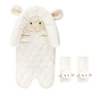 Hudson Baby Car Seat Insert and Strap Covers, Lamb