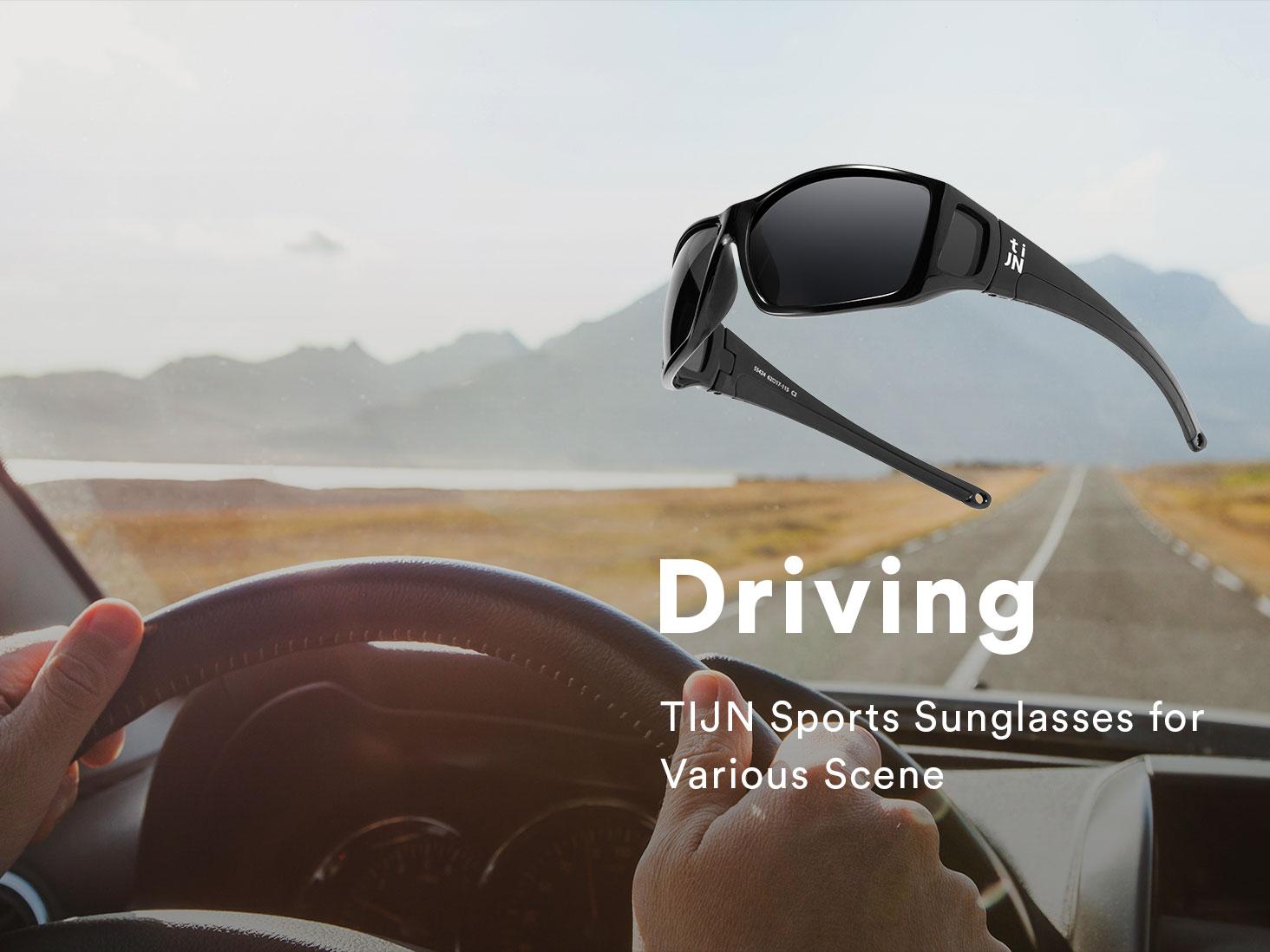 TIJN Polarized Wraparound Sunglasses for Men & Women-UV400 TR90 with Floating Strap for Skiing Snowboarding Winter Outdoors