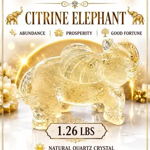 Golden Prosperity Citrine Elephant Natural Crystal=%2= Decoration 1.26 lbs Jewelry Accessory Home Office Decoration Table Ornament Office Desktop Ornament House Decor healing stones-=%2=-=%2=-=%2= crystal=%2=-=%2=--=%2=-cryst energy al=%2=--
