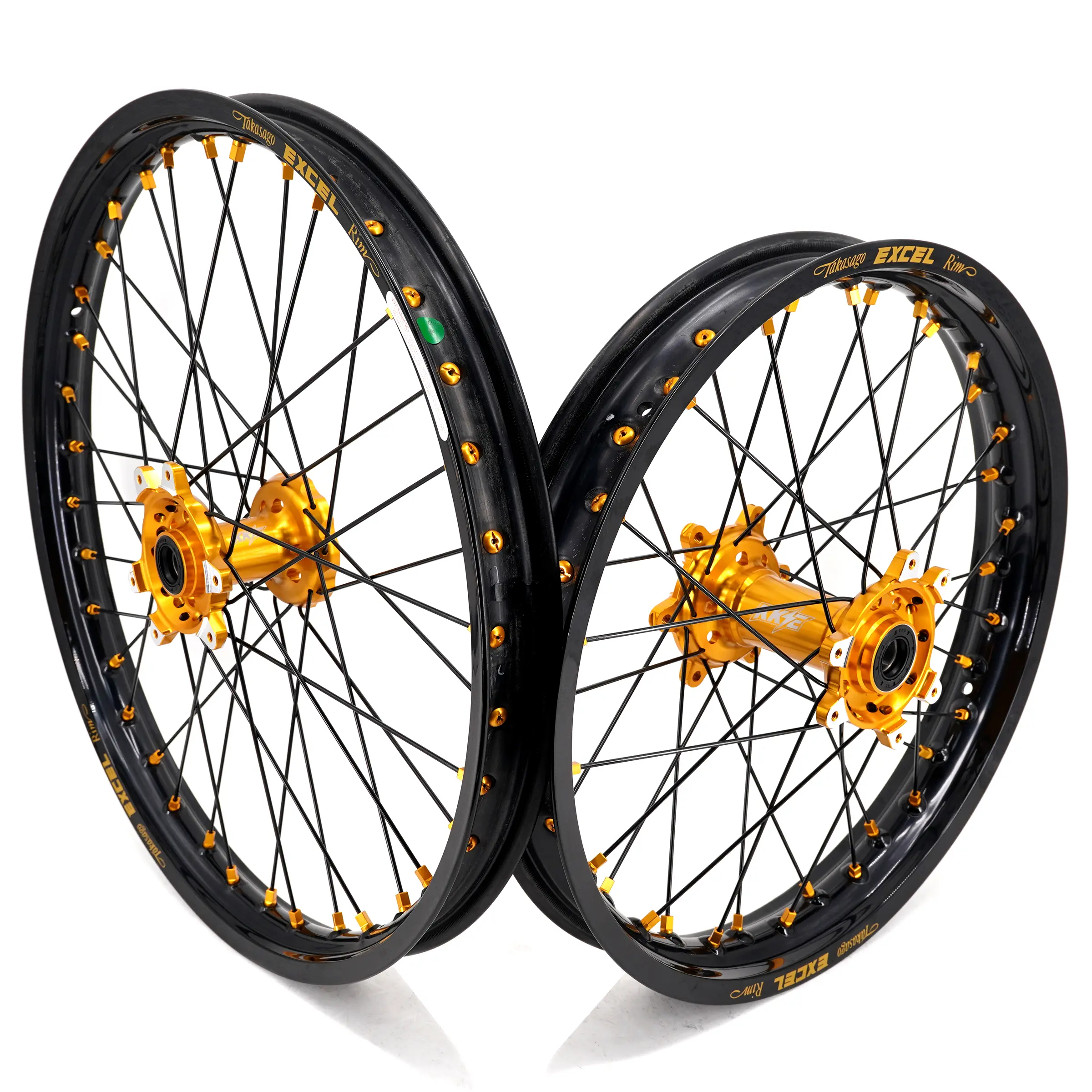 KKE 21/18 Wheels Excel Rims for SurRon Ultra Bee 2023-2025 6082-T6 Aluminum CNC Machined & 7050-T6 Gloss Excel Takasago Rim Complete Set with Bearings