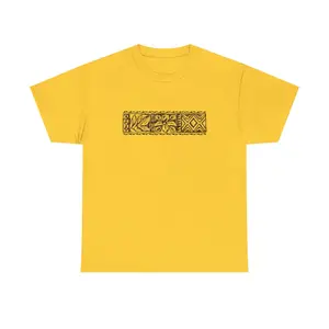 Y2K Surfwear Yellow Tribal Floral Graphic Tee, Vintage 2000s Island T-Shirt, Retro Beach Streetwear Shirt, Skate Clothing, Coastal Skater Outfit, Summer Casual Top, Early 2000s Inspired Unisex Gildan...