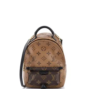 Pre-owned Louis Vuitton Canvas Coated Backpacks Palm Springs Backpack Reverse Monogram Canvas Mini by Rebag