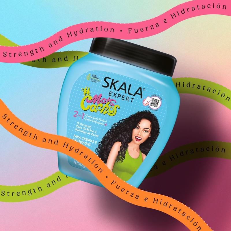 Skala Mais Cachos Brazilian Curly Haircare 1000g + Gold Glitter for Fun and Vibrant Curls
