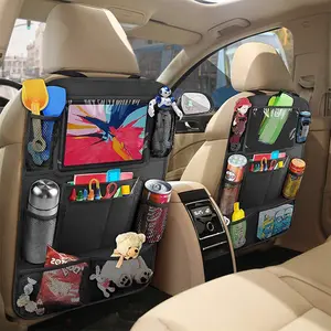 1pc Car Rear Seat Anti Kick Protection Bag, With Touch Screen Flat Bracket, Touchscreen Holder, Multiple Compartments - Oxford Cloth Storage Bag, Car Storage Storage Bag, Suitable for Toys and Rear Seat Back Storage