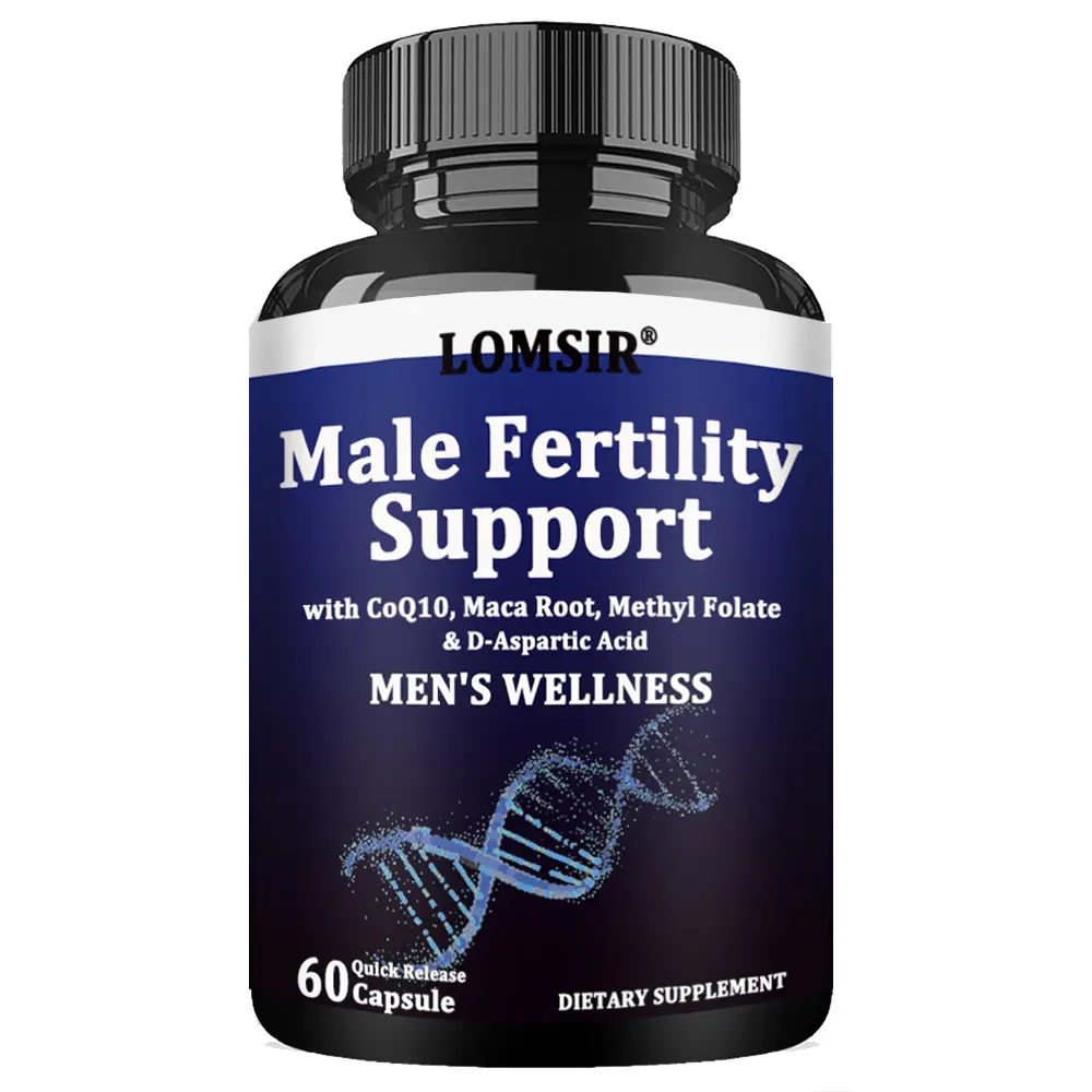 Male Fertility Supplement - with CoQ10, Maca Root, Methyl Folate & D-Aspartic Acid -  60 Capsules
