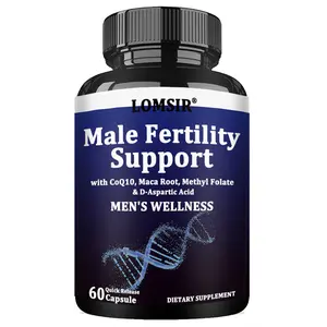 Male Fertility Supplement - with CoQ10, Maca Root, Methyl Folate & D-Aspartic Acid -  60 Capsules