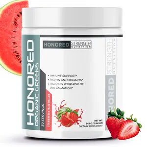 Honored Strength Nutrition -  Organic Greens - Antioxidant & Detox Supplement (Strawberry Watermelon Flavor)