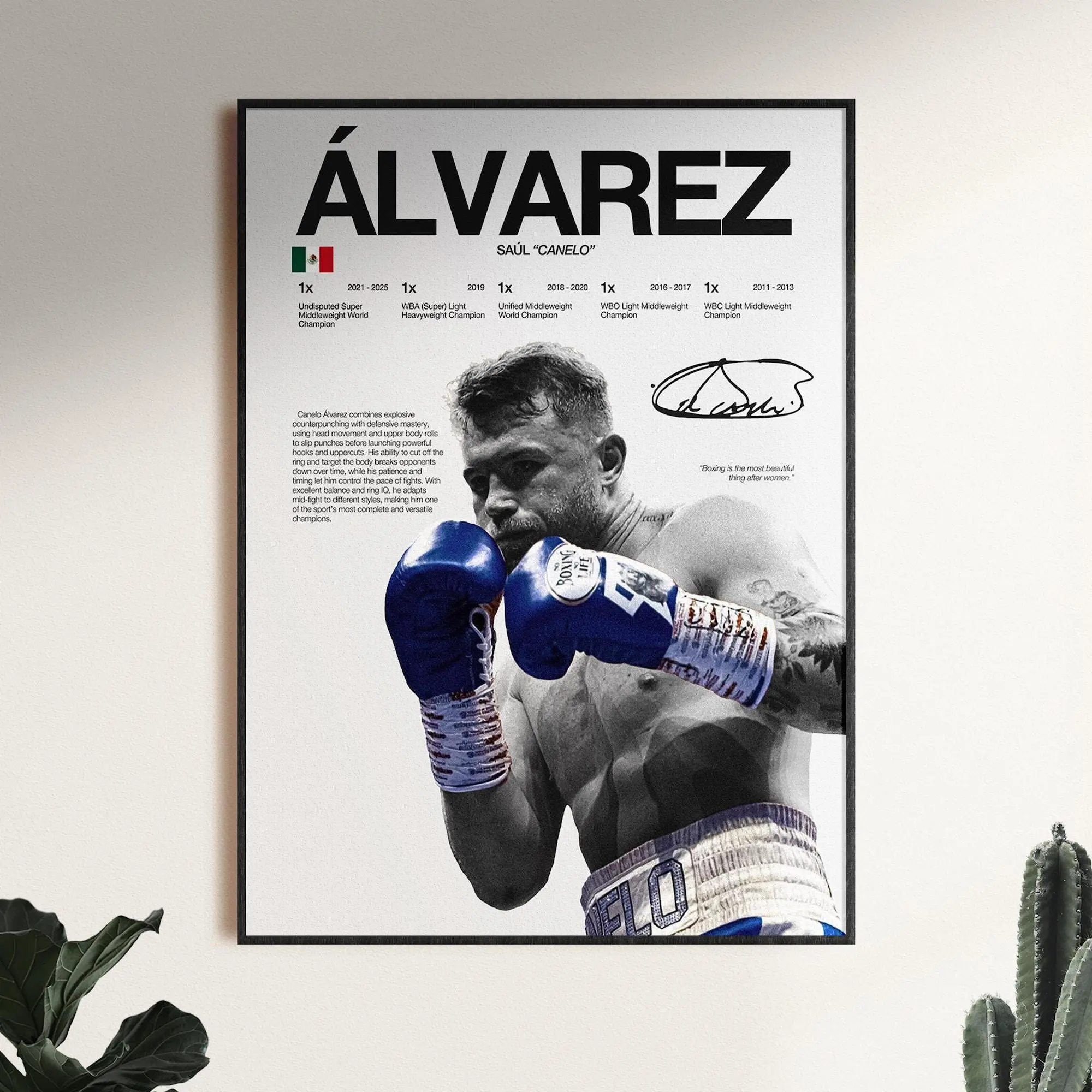 [Free ship] Canelo Alvarez Poster, Boxing Wall Print , Boxer Poster, Mexico Boxer, Gym Poster, Boxing Fan Room Decor Gift, Middleweight